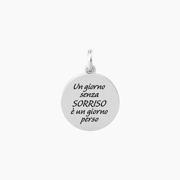 Ciondolo con frase sorriso e cristallo SORRISO | FELICITÀ - Gioielleria Fondente