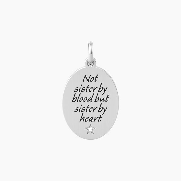 Ciondolo ovale frase sister by heart SISTER BY HEART - Gioielleria Fondente