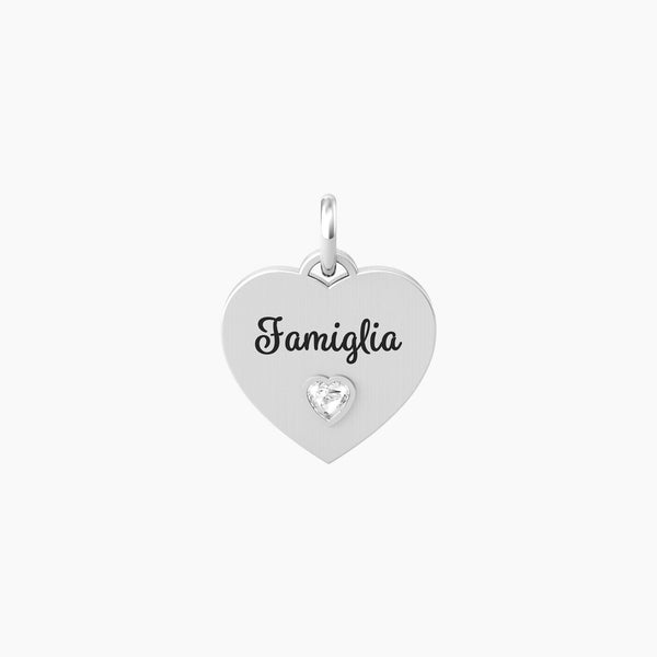 Ciondolo cuore con scritta famiglia FAMIGLIA | VITA - Gioielleria Fondente