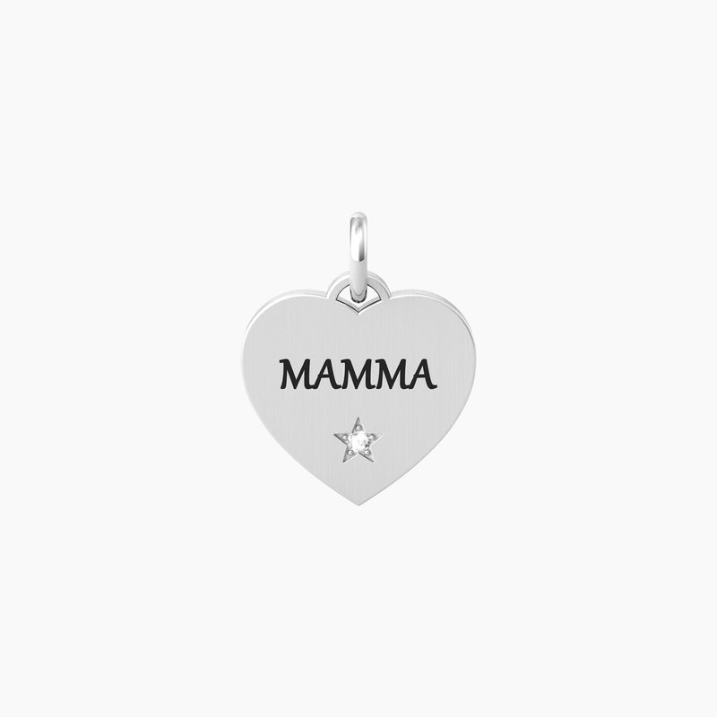Ciondolo cuore con scritta mamma MAMMA | FELICITÀ - Gioielleria Fondente