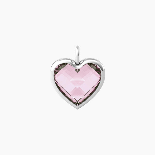 Ciondolo grande a cuore in glass rosa ENERGIA | VITA - Gioielleria Fondente