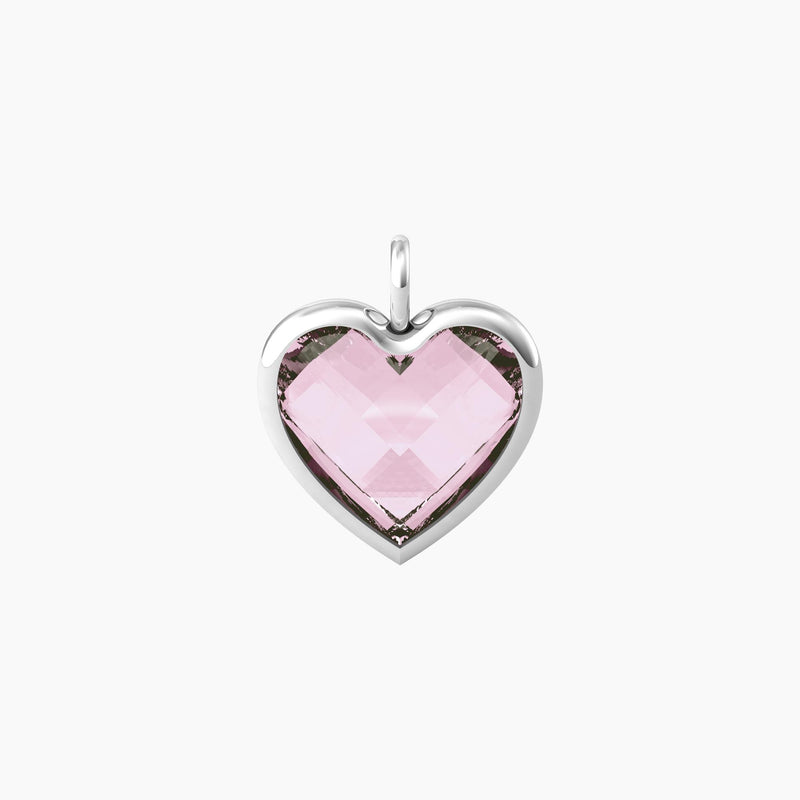 Ciondolo grande a cuore in glass rosa ENERGIA | VITA - Gioielleria Fondente