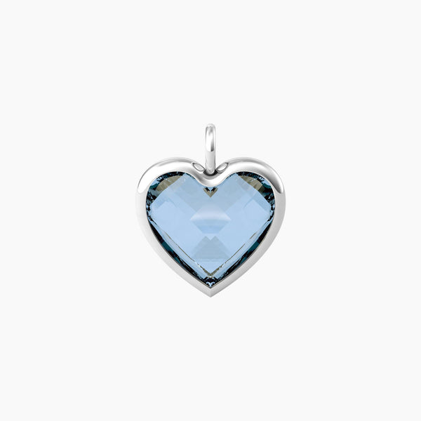 Ciondolo grande a cuore in glass azzurro ENERGIA | VITA - Gioielleria Fondente