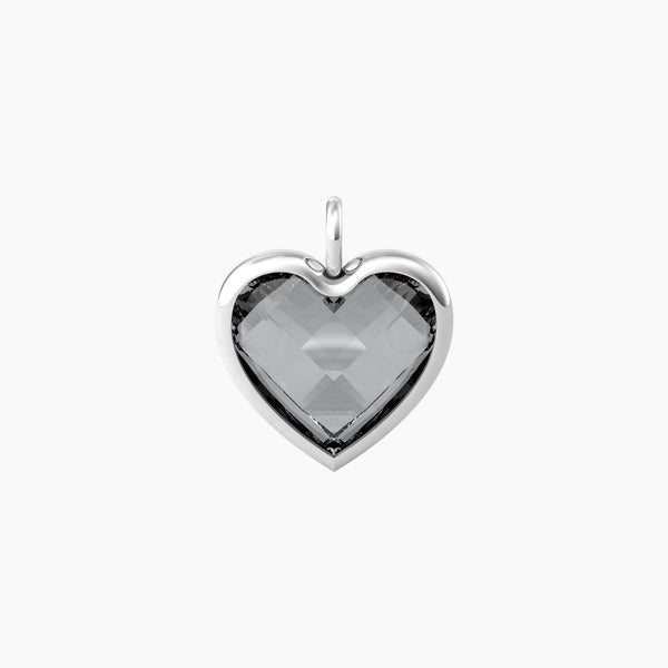 Ciondolo grande a cuore in glass grigio ENERGIA | VITA - Gioielleria Fondente