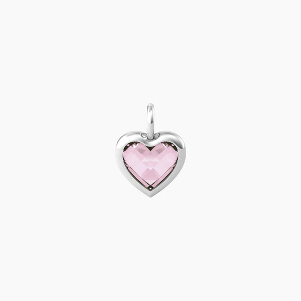 Ciondolo a forma di cuore in glass rosa ENERGIA | VITA - Gioielleria Fondente