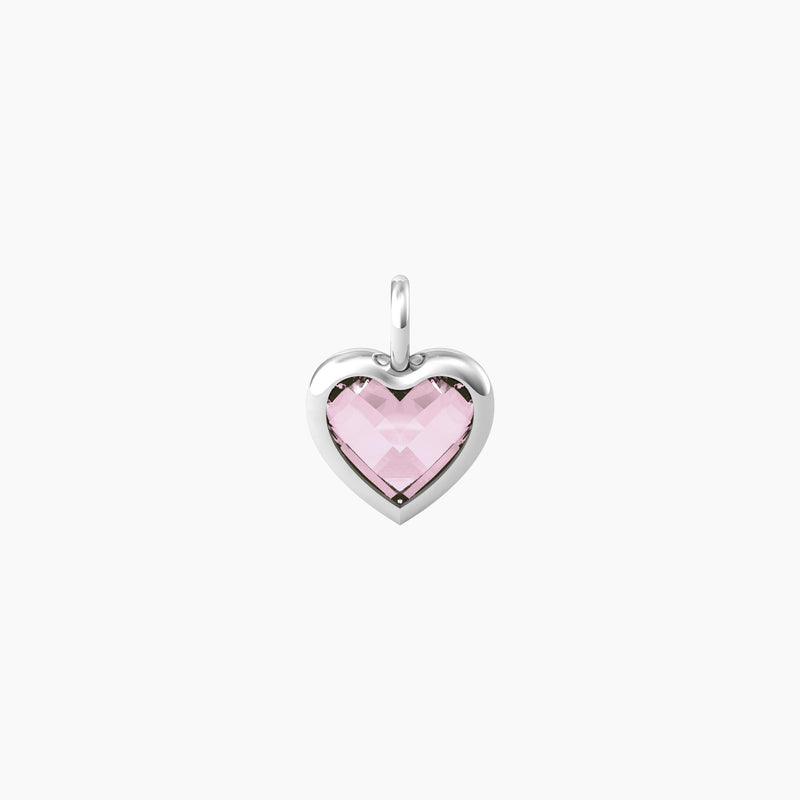 Ciondolo a forma di cuore in glass rosa ENERGIA | VITA - Gioielleria Fondente