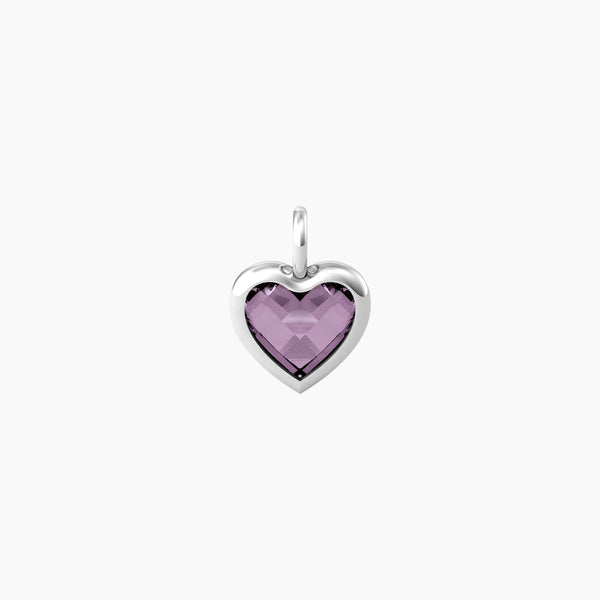 Ciondolo a forma di cuore in glass viola ENERGIA | VITA - Gioielleria Fondente
