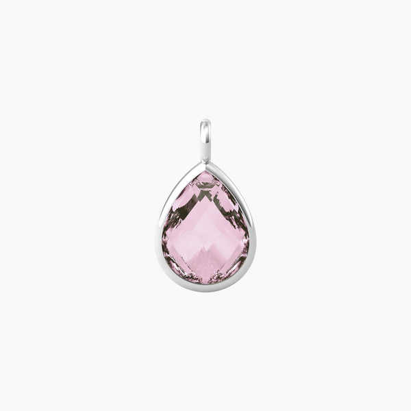 Ciondolo taglio goccia in glass rosa ENERGIA | VITA - Gioielleria Fondente