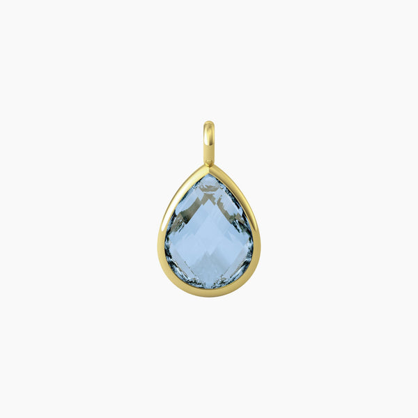 Ciondolo taglio goccia in glass azzurro ENERGIA | VITA - Gioielleria Fondente