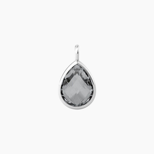 Ciondolo taglio goccia in glass grigio ENERGIA | VITA - Gioielleria Fondente