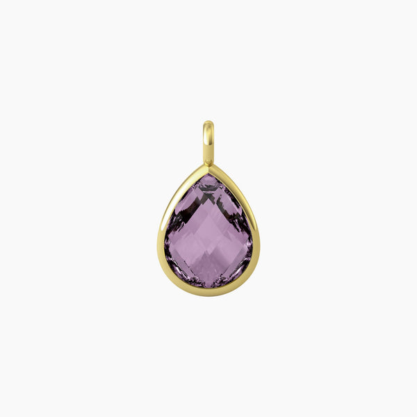 Ciondolo taglio goccia in glass viola ENERGIA | VITA - Gioielleria Fondente