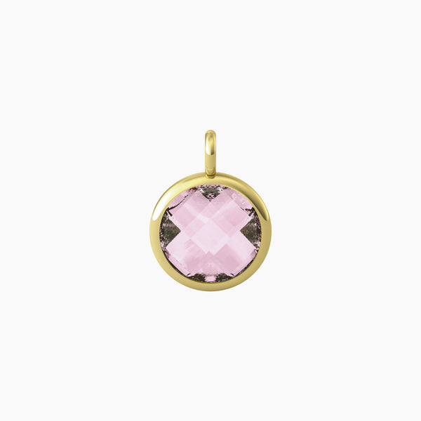 Ciondolo tondo con glass rosa ENERGIA | VITA - Gioielleria Fondente