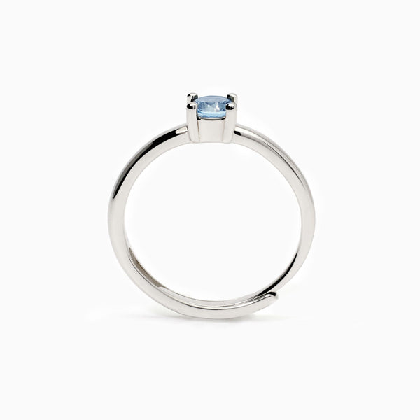 Anello donna in argento con acquamarina sintetica ISABEL - Gioielleria Fondente
