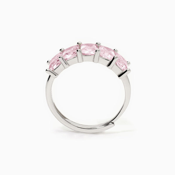 Anello donna in argento con zirconi rosa VALENTINA