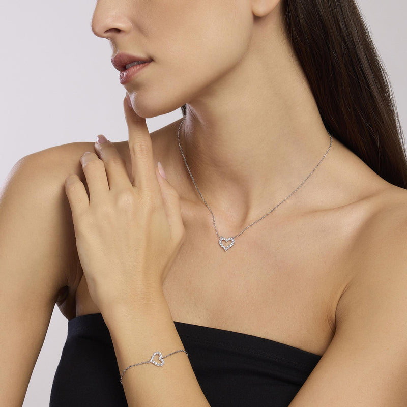 Bracciale donna in argento con cuore HAPPY LOVE - Gioielleria Fondente