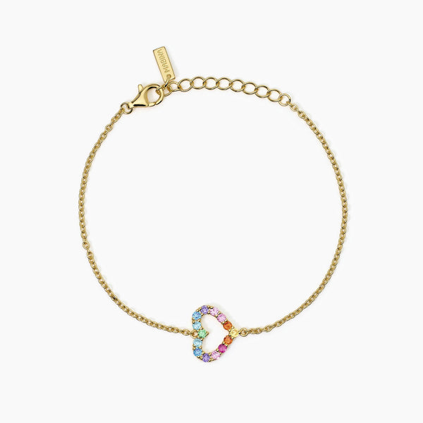 Bracciale donna in argento placcato oro con cuore HAPPY LOVE - Gioielleria Fondente