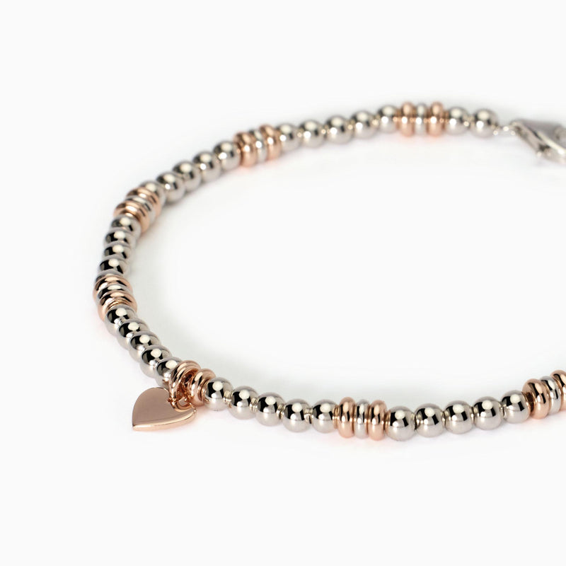 Bracciale in argento placcato oro rosa con cuore LITTLE MIX - Gioielleria Fondente