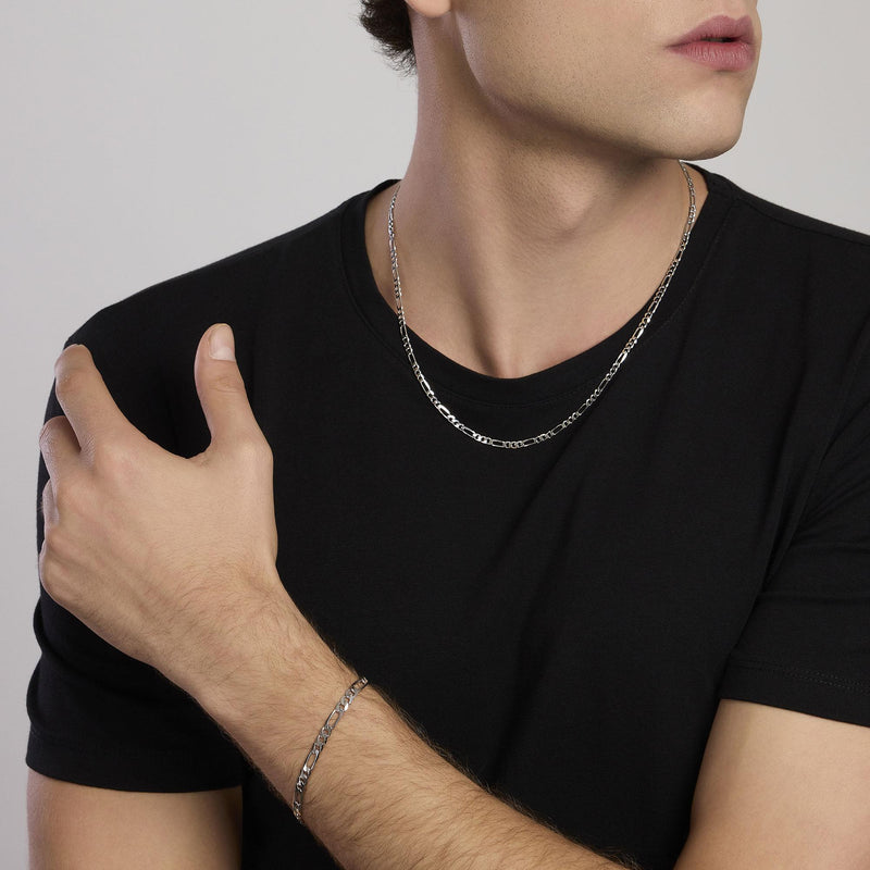 Collana uomo in argento con catena Millennium