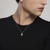 Collana uomo in argento con pendente ottagonale PRIMO CAPITANO