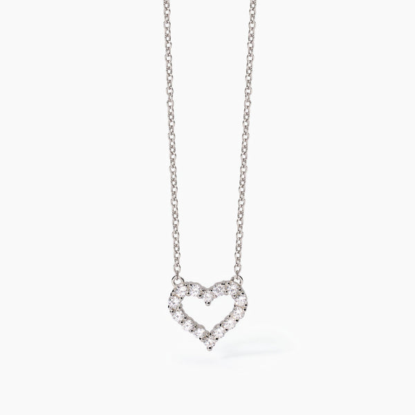 Girocollo in argento con cuore e zirconi HAPPY LOVE - Gioielleria Fondente