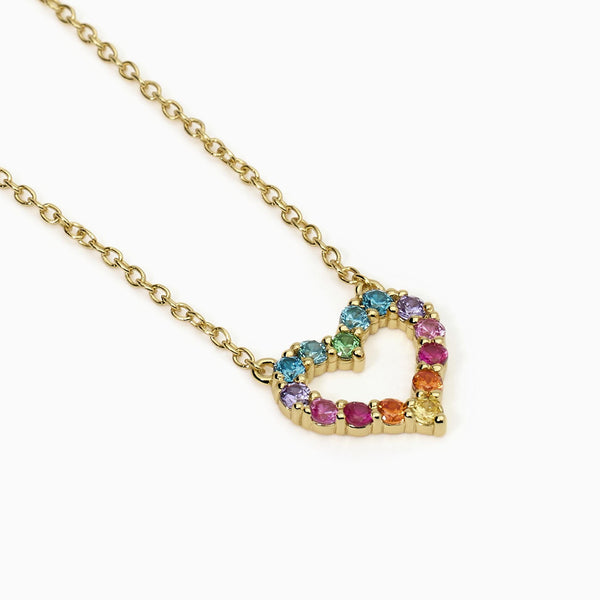 Girocollo in argento placcato oro con cuore HAPPY LOVE - Gioielleria Fondente