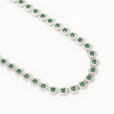 Girocollo tennis in argento con smeraldi e zirconi MILANESIENNE - Gioielleria Fondente
