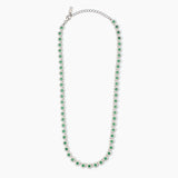 Girocollo tennis in argento con smeraldi e zirconi MILANESIENNE - Gioielleria Fondente