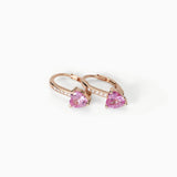Orecchini in argento placcato oro rosa con tormalina sintetica ROUGE - Gioielleria Fondente