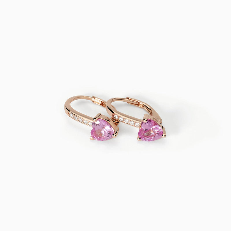 Orecchini in argento placcato oro rosa con tormalina sintetica ROUGE - Gioielleria Fondente