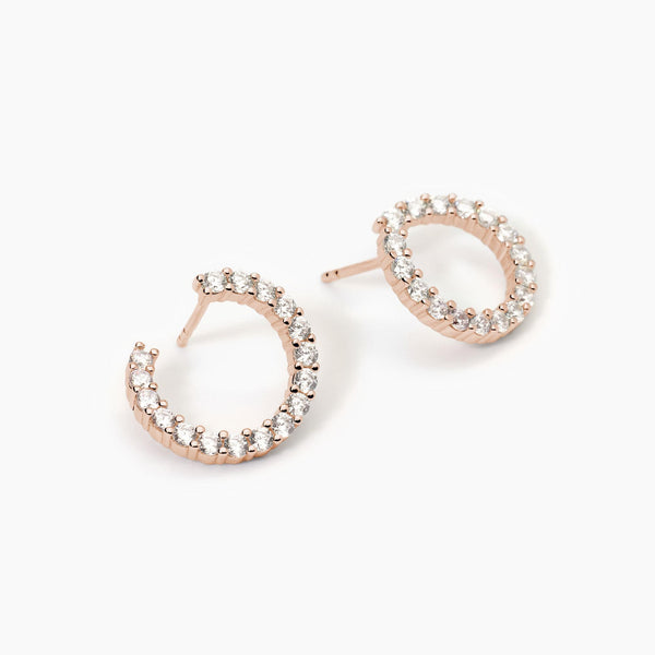 Orecchini in argento placcato oro rosa con zirconi FUTURISTA - Gioielleria Fondente