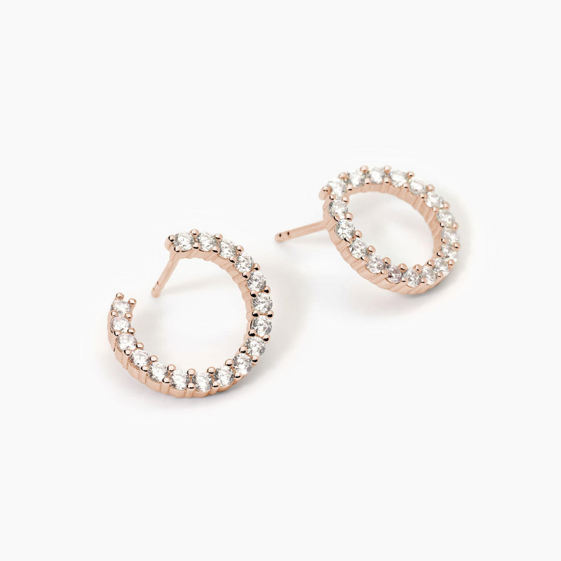 Orecchini in argento placcato oro rosa con zirconi FUTURISTA - Gioielleria Fondente