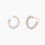 Orecchini in argento placcato oro rosa con zirconi FUTURISTA - Gioielleria Fondente