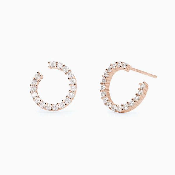 Orecchini in argento placcato oro rosa con zirconi FUTURISTA - Gioielleria Fondente