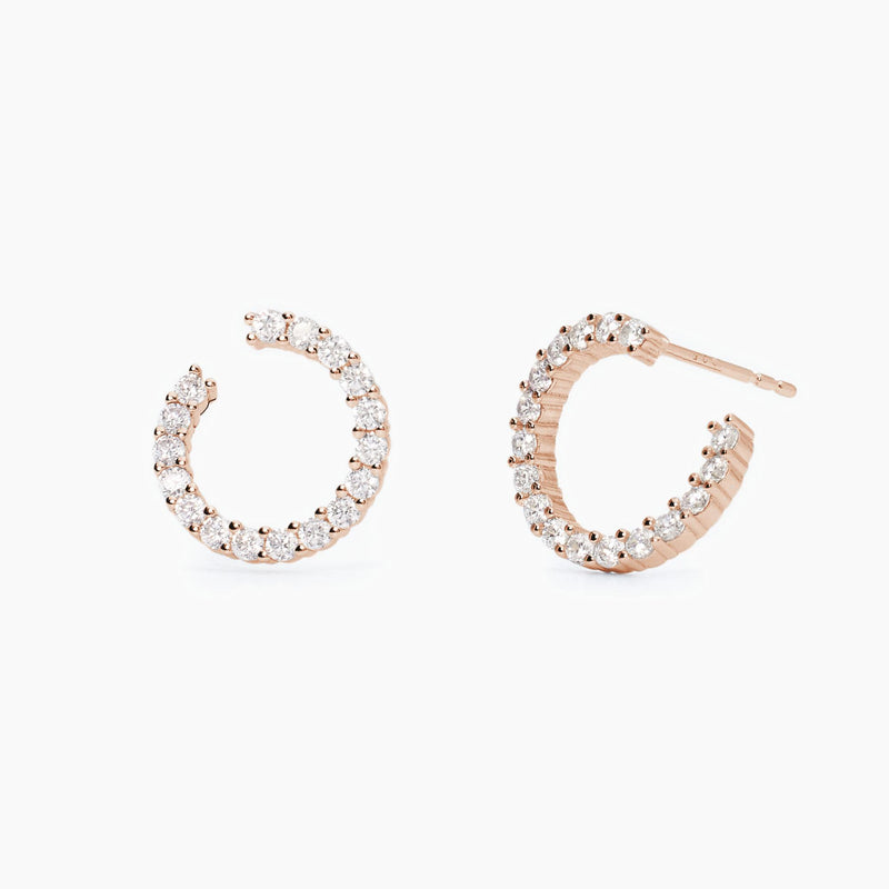 Orecchini in argento placcato oro rosa con zirconi FUTURISTA - Gioielleria Fondente