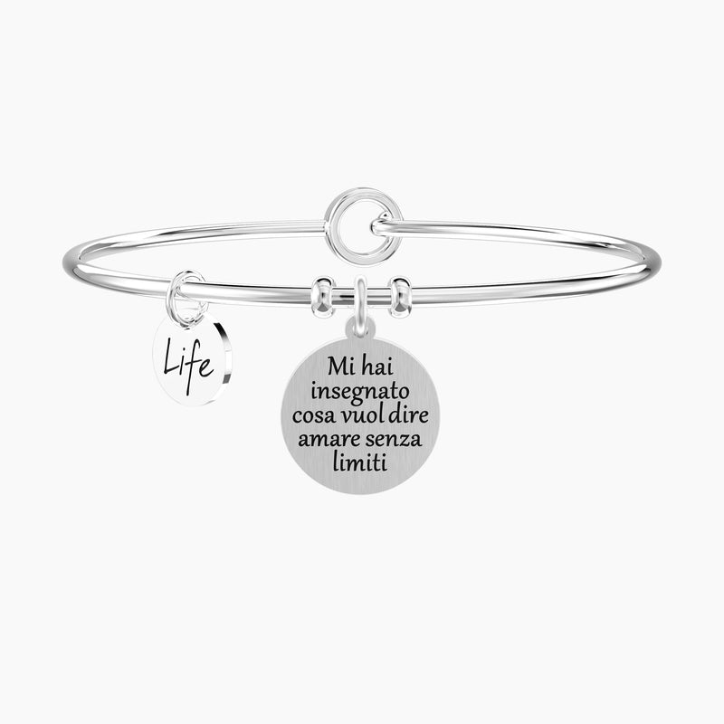 Bracciale rigido con ciondolo mamma GRAZIE MAMMA