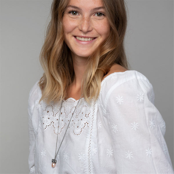 Collana d'Argento con Perla Rosa - Gioielleria Fondente