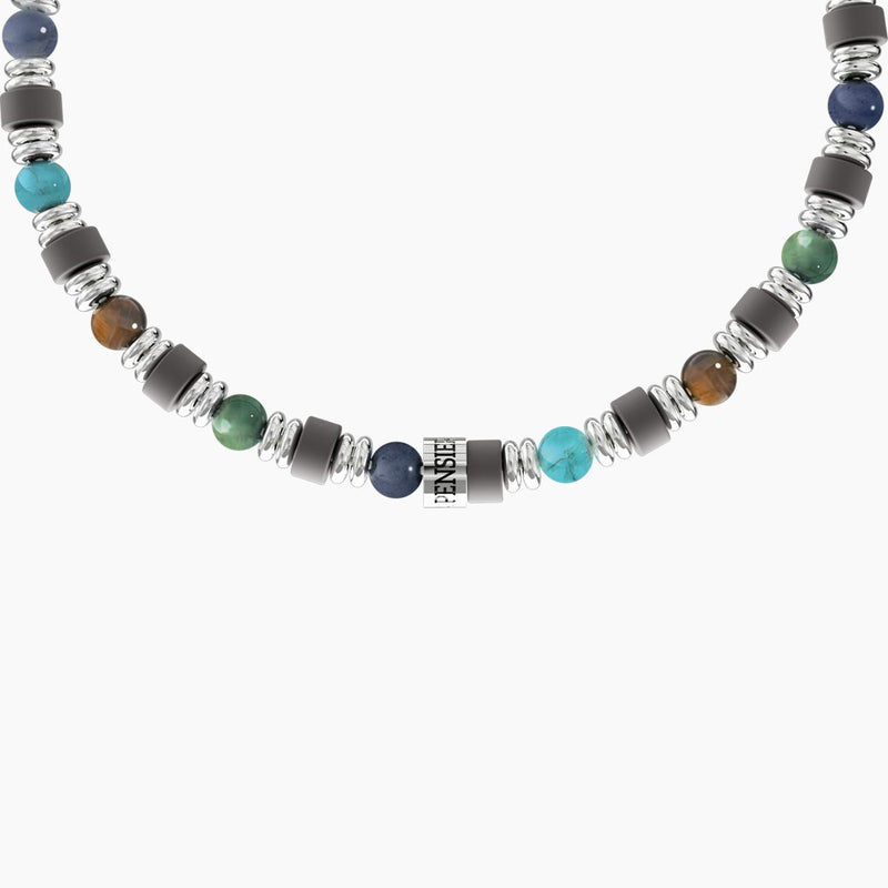 Bracciale uomo regolabile con pietre VIVI SENZA PENSIERI