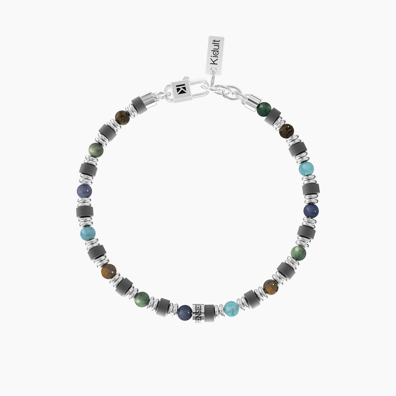 Bracciale uomo regolabile con pietre VIVI SENZA PENSIERI