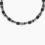 Bracciale uomo con agata grigia e pietre LIFE IS NOW