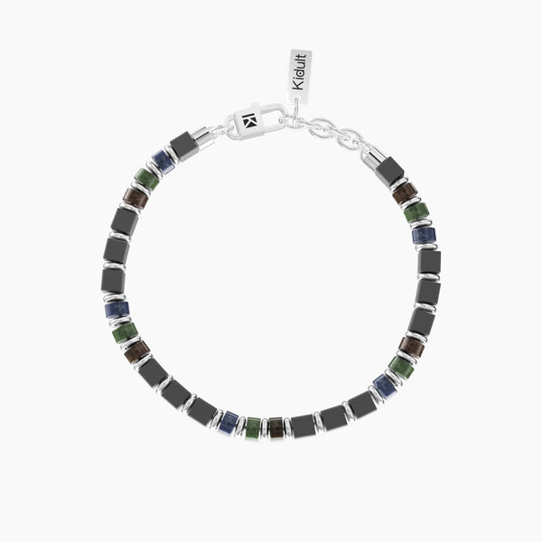 Bracciale uomo con sodalite e pietre CREDI IN TE STESSO