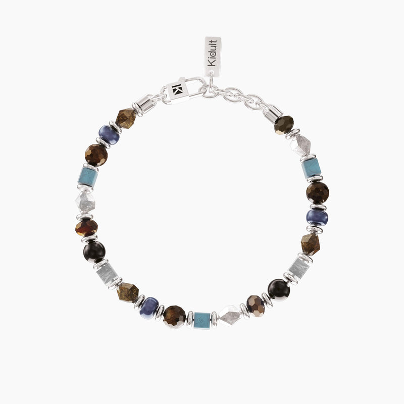 Bracciale uomo con agata nera e pietre ENERGIA | FORTUNA