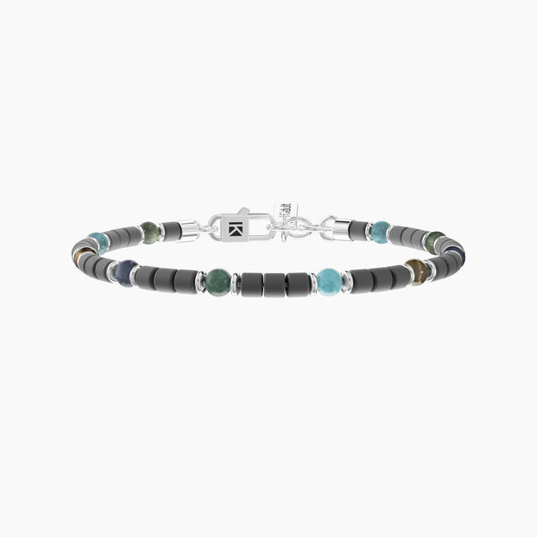 Bracciale uomo con ematite e pietre BRACCIALE DELL’AMICIZIA