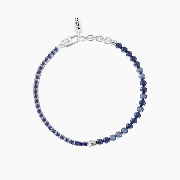 Bracciale uomo con tennis di zaffiri e sodalite blu BE DIFFERENT