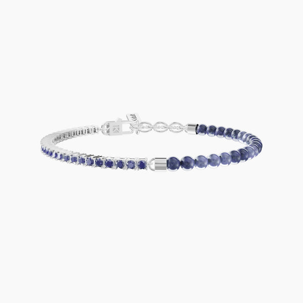 Bracciale uomo con tennis di zaffiri e sodalite blu BE DIFFERENT