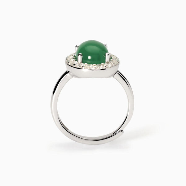 Anello in argento con agata verde GINEVRA