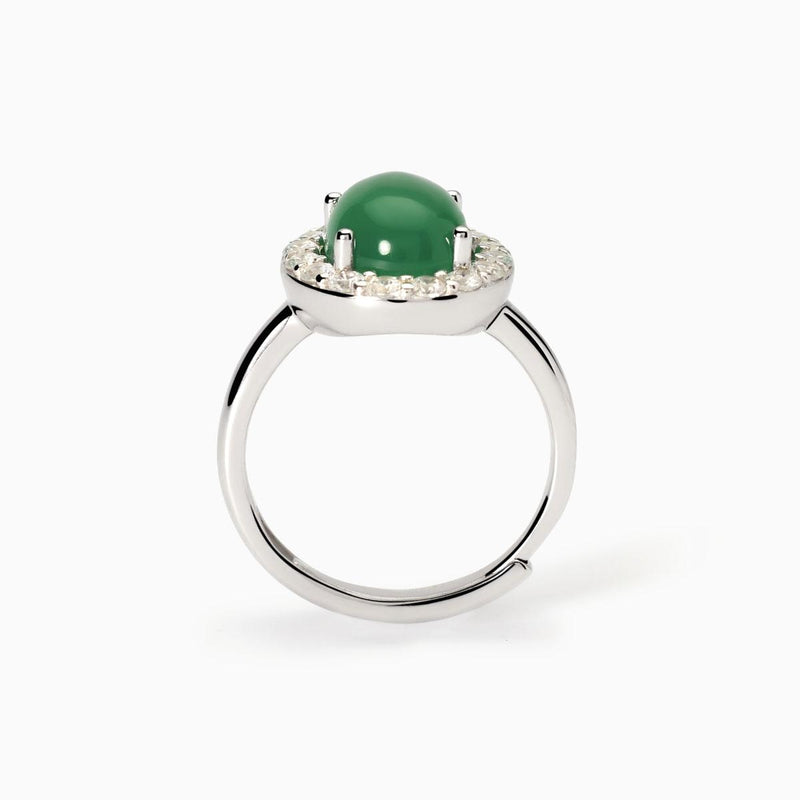 Anello in argento con agata verde GINEVRA