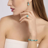 Anello con fusion stone azzurro ovale SANTORINI