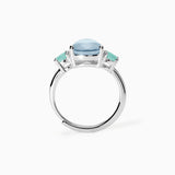 Anello con fusion stone azzurro SANTORINI