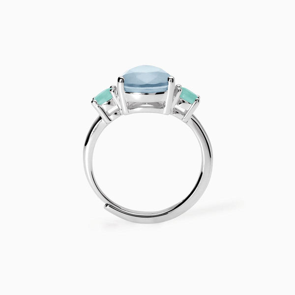 Anello con fusion stone azzurro SANTORINI