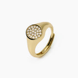Anello chevalier in argento placcato oro CHEVALIER